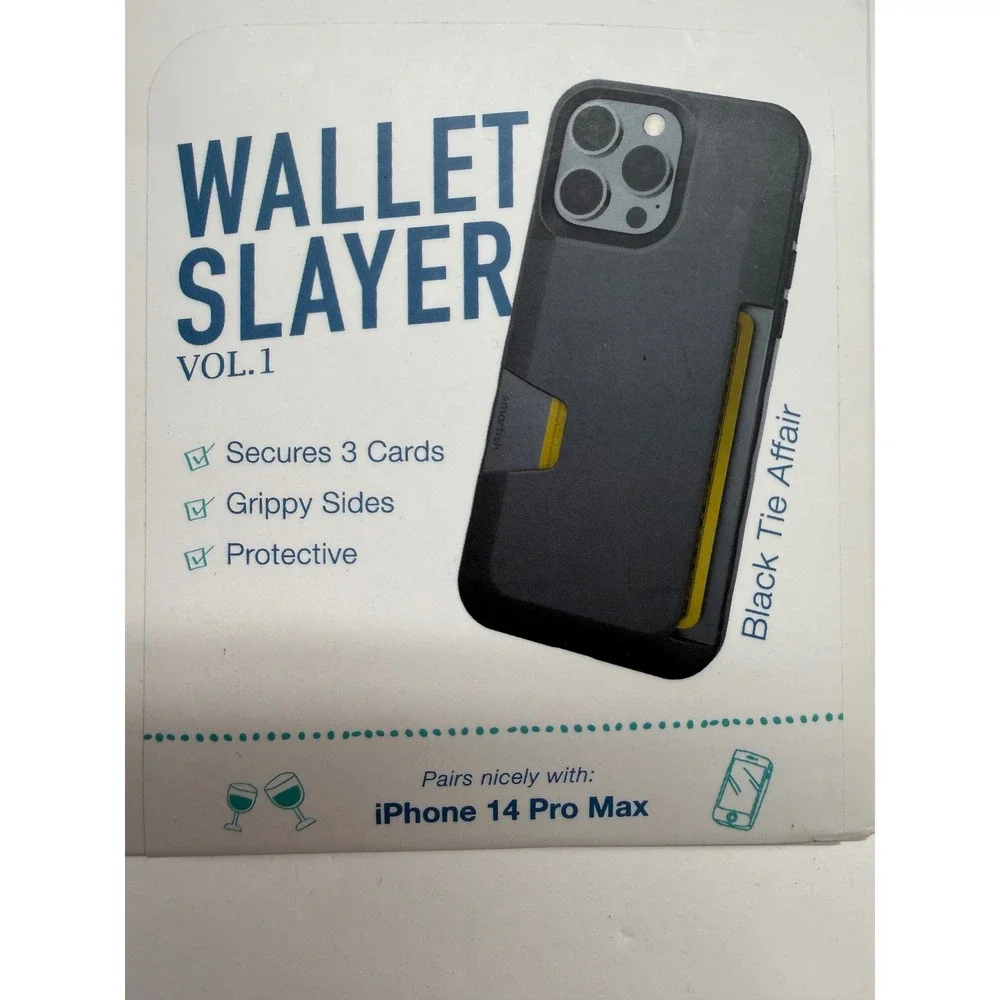 Smartish Wallet Slayer Vol 1 iPhone 14 Pro Max Case BlackTie Affair VT22PX-BLACK